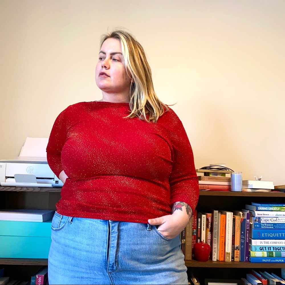 Vintage Anxiety Cafe Top — size 18/20